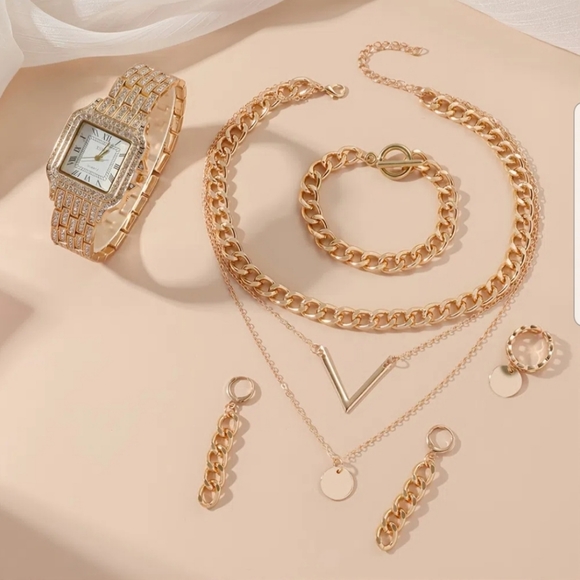 🎀 NEW Fashion Ladies Quartz Watch and Bracelet Set. Rose Goldtone.🌺 - Picture 4 of 6